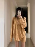 Women Crew Neck Allover Print Long Sleeve Top And Pants Casual Pajama Set