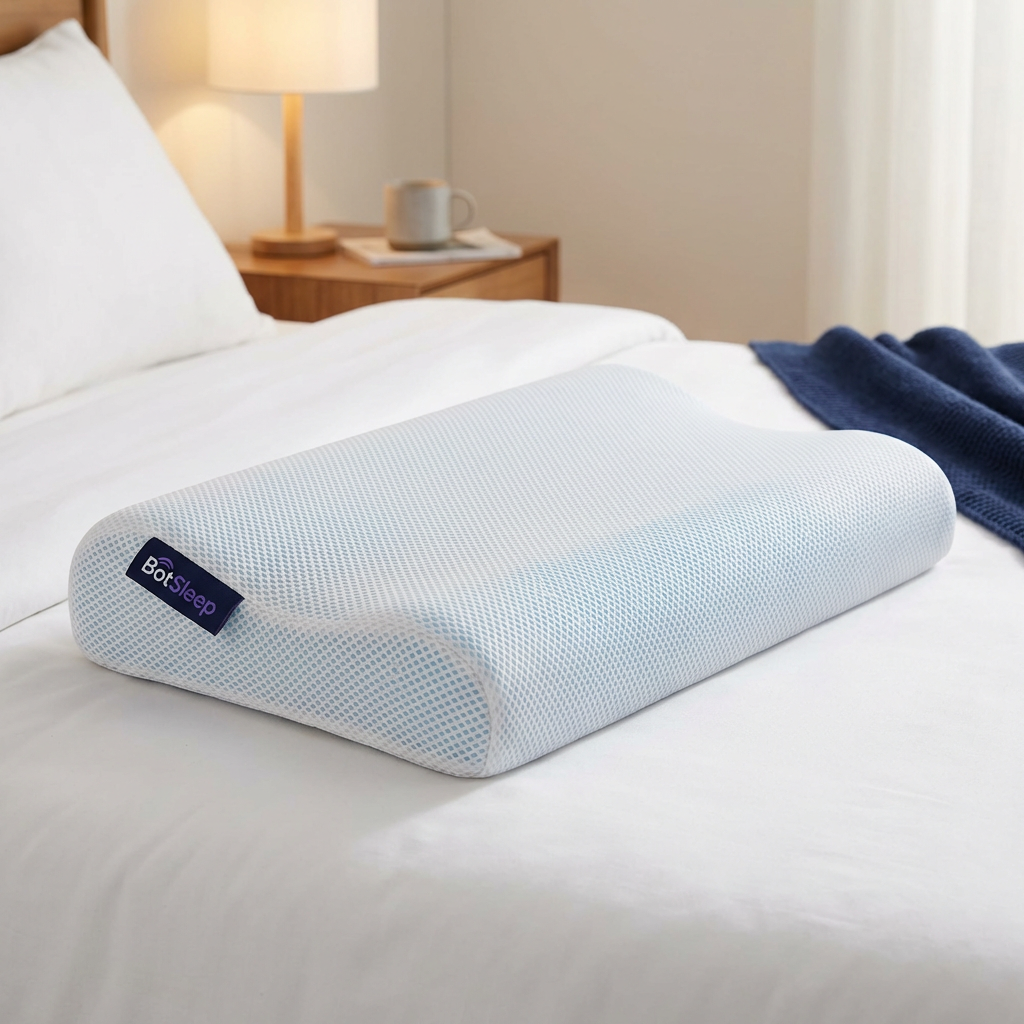 BotSleep Ergonomic Cooling Pillow - Memory Foam & Gel-Infused